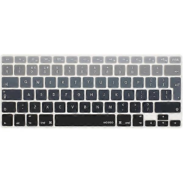 Mix ombre black EU/UK keyboard cover compatible with MacBook Air 13 inch A1466 A1369 2010-2017 & compatible with MacBook Pro 13/15 inch