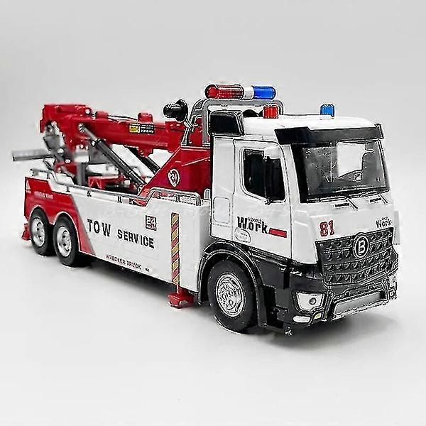 1:32 ダイキャスト モデル カー トイ、ダブル フック トラフィック ロード 消防車 ミニチュア サウンドとライト付き