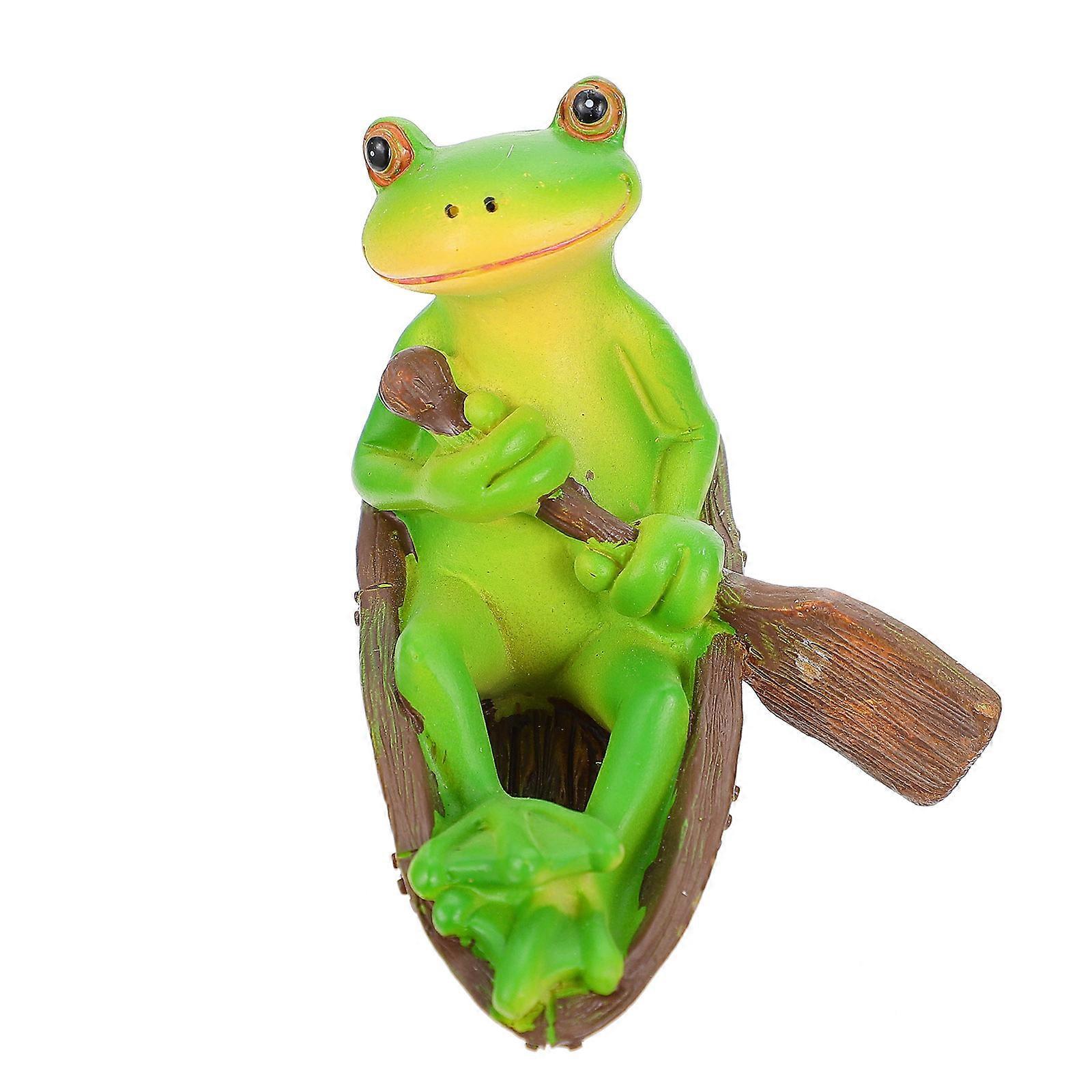 Frog Resin Ornament For Home Decoration And Indoor Use In Green 8X6CM Designed As A Cute Frog Shape 1Pcs