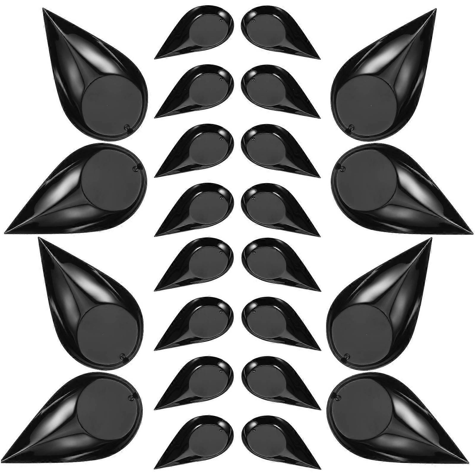 Black Dessert Tasting Plate Spoon for Party 100Pcs Reusable Set