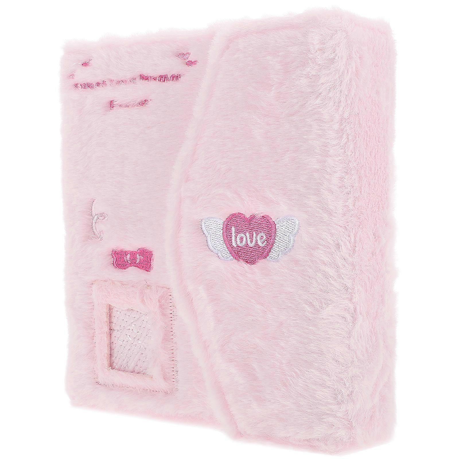Cute Photocard Organizer For Memories Photos Tickets And Cards Plush And Plastic Material Rectangular Shape Ticket Storage 1Set
