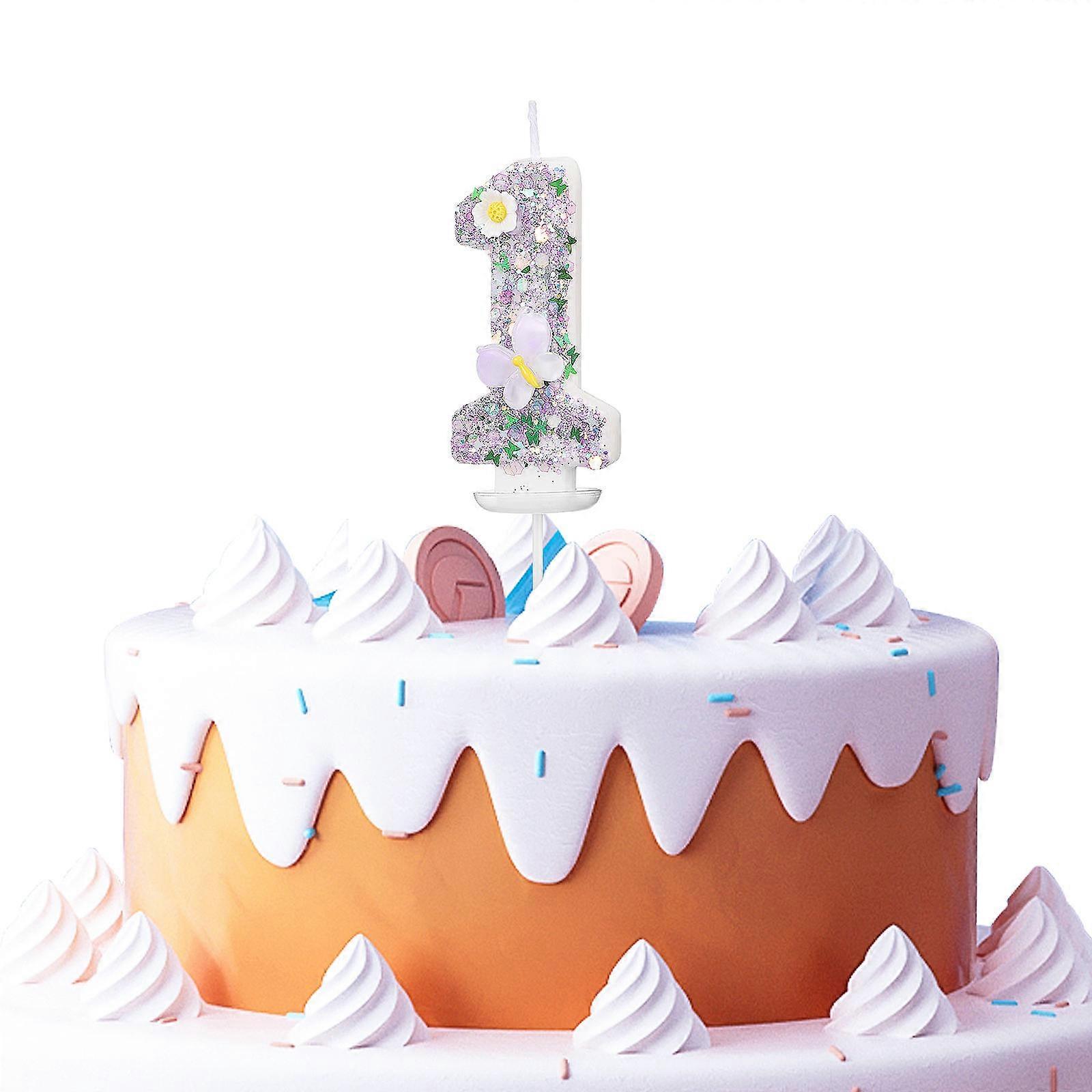 Number Shape Candles For Birthday Party Decorations Multi Color Photo Prop Even Burning Drips Tray 1Set