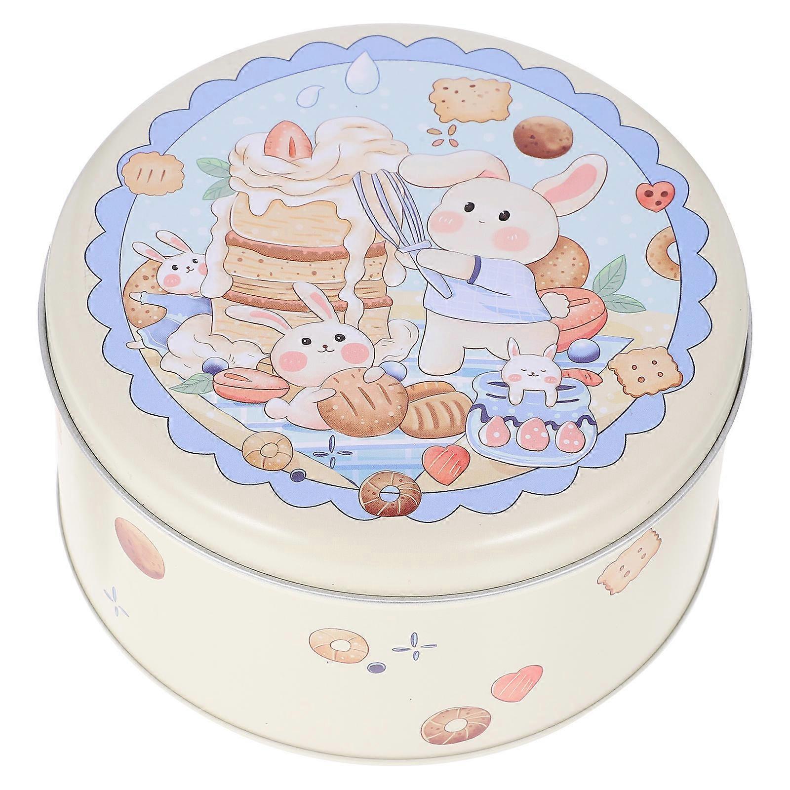 Tinplate Storage Box Elegant Design Daily Use Small Cookie Tin Blue 1Set