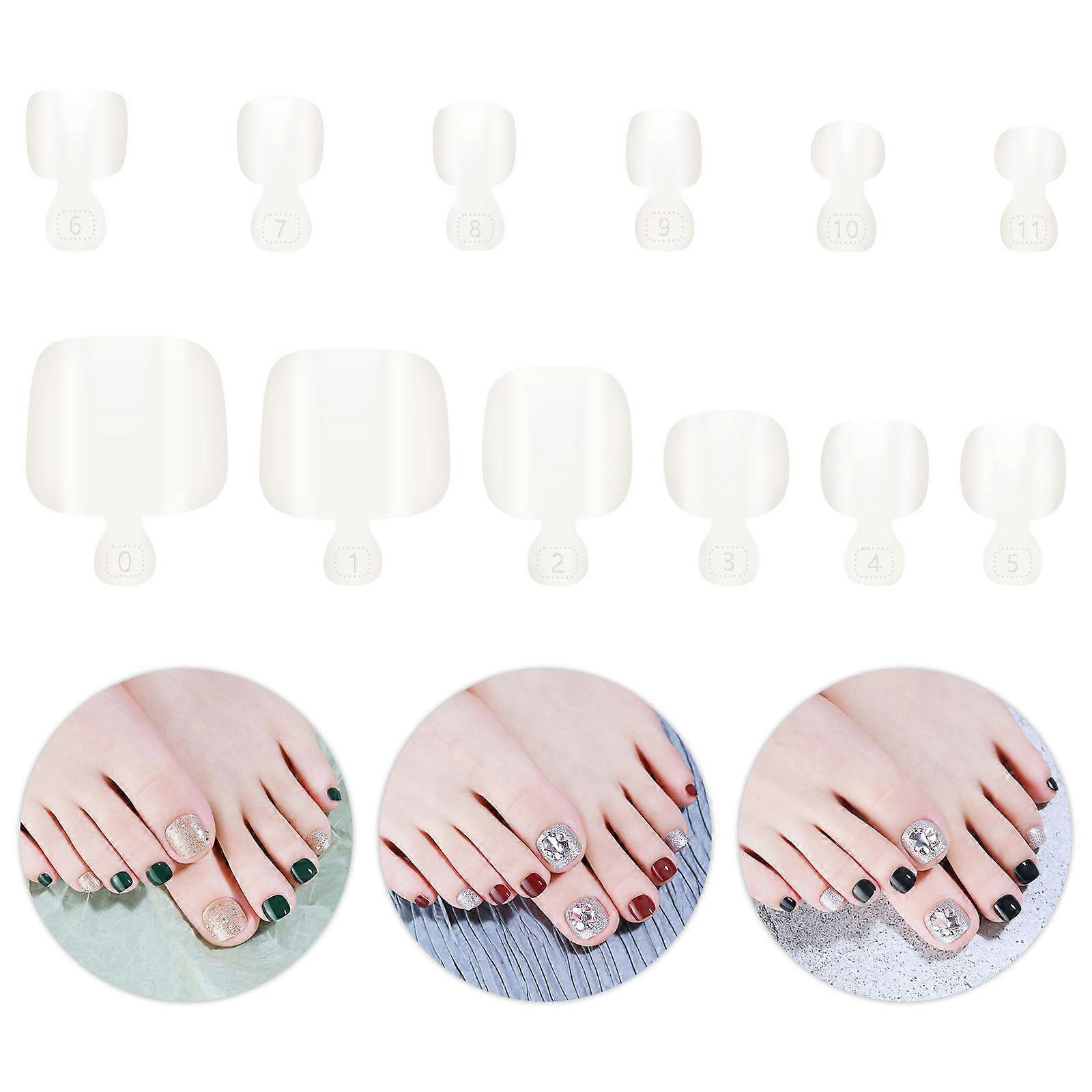 False Toenails Artificial Toenail Tips for DIY Nail Art 600Pcs Assorted Color