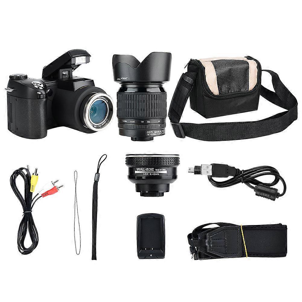 FHD 33MP 1080P Digital Camera Portable Camcorder with Wide Angle Lens 24X Zoom Telephoto Lens