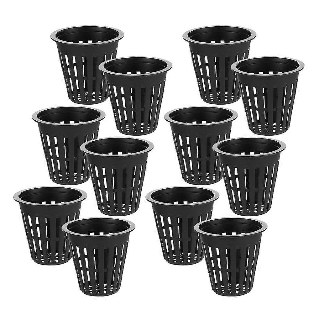 12pcs Hydroponic Pots Set for Growing Plants in Clear Net Cups with Drainage Holes