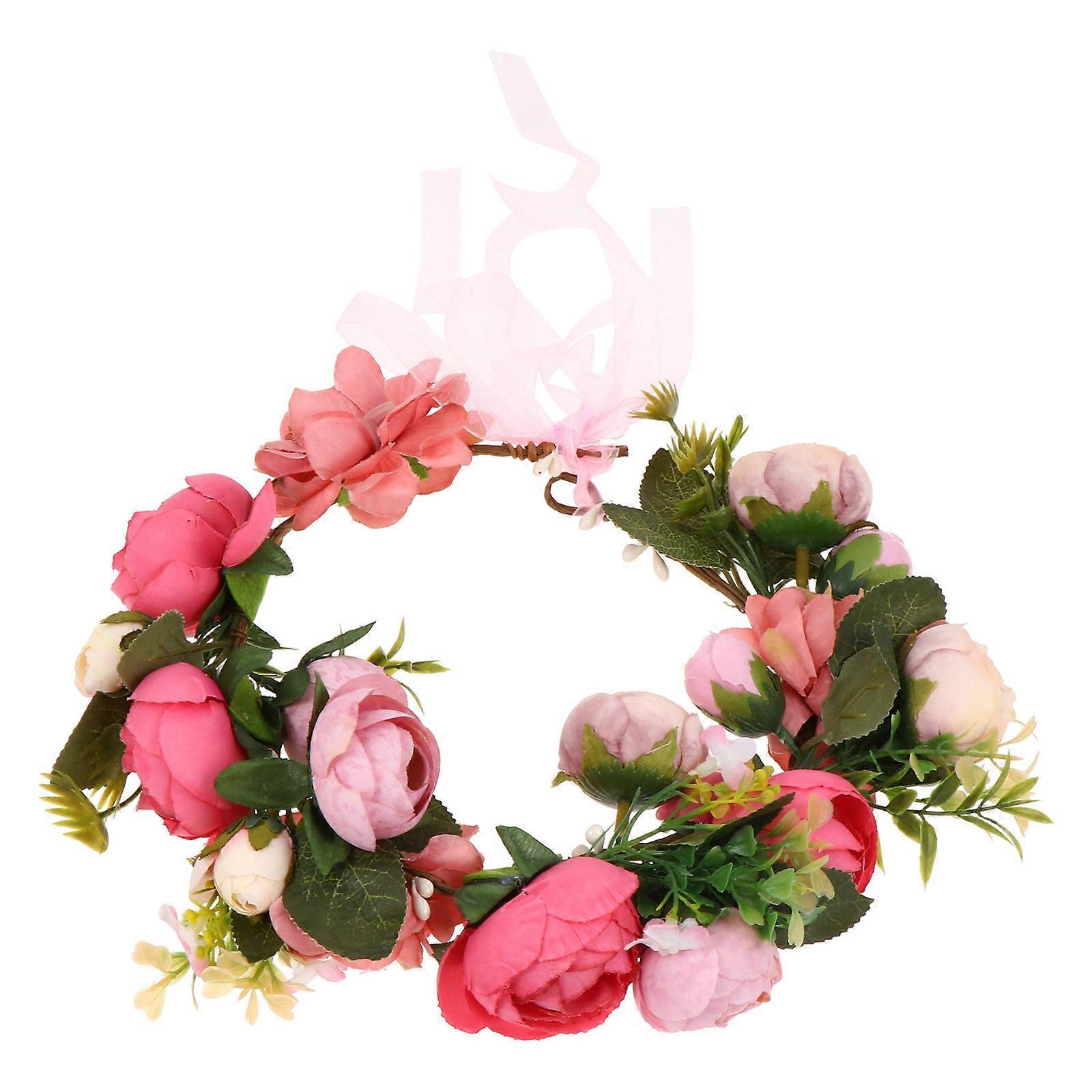 Sirkulær blomsterkrans hodeplagg for bryllupsfeiring atmosfære 1 sett