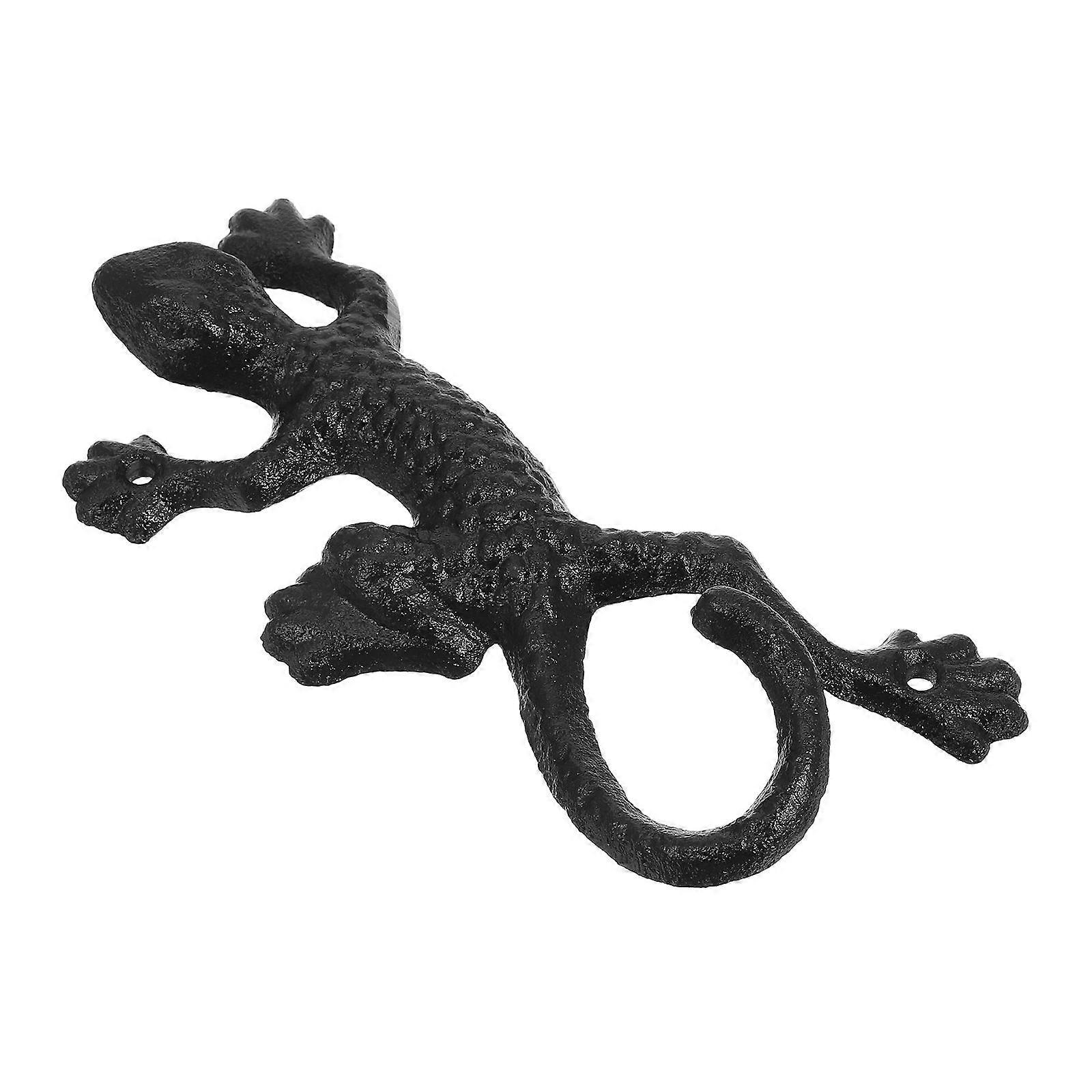 Gecko Wall Hooks For Hanging Rustic Iron Coat Hooks Gecko Hook Wall Mounted Towel Hooks Decorative Plant Hangers Key Holder Wall Decor Dark Brown