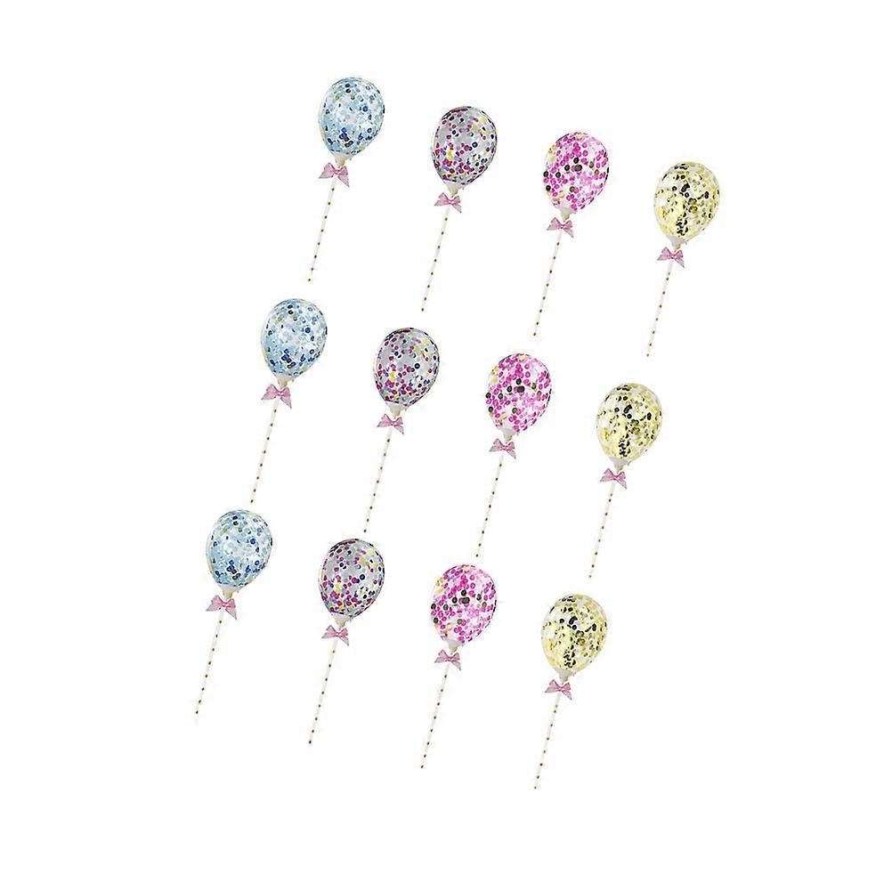 Confetti Balloons Cake Toppers for Birthday Decoration with Assorted Color Latex Balloons 5 Inches