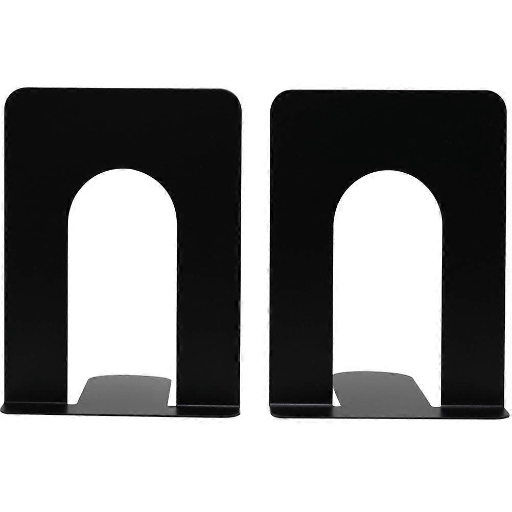 Black Nonskid Metal Bookends for Shelves Design Keeps Books Tidy Great for Home Office 2 Pairs