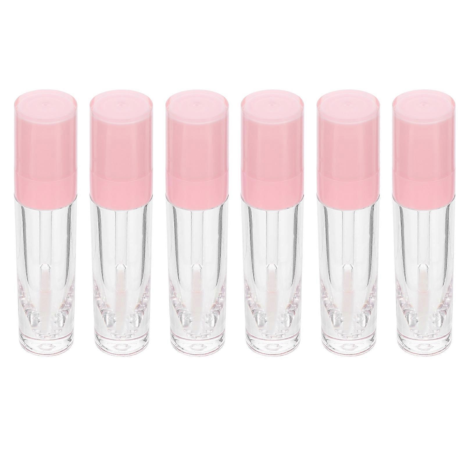 Clear Lip Gloss Containers 6pcs Refillable Small Lip Balm Tubes for Travel, Lightweight and for Makeup Artists and Beginners