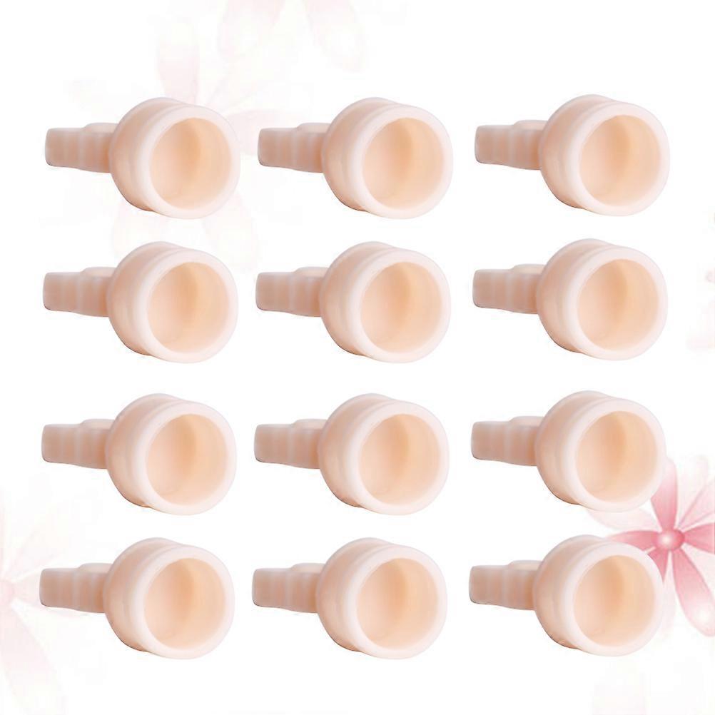 Small Ink Caps Tatoo Rings Semi White 100Pcs