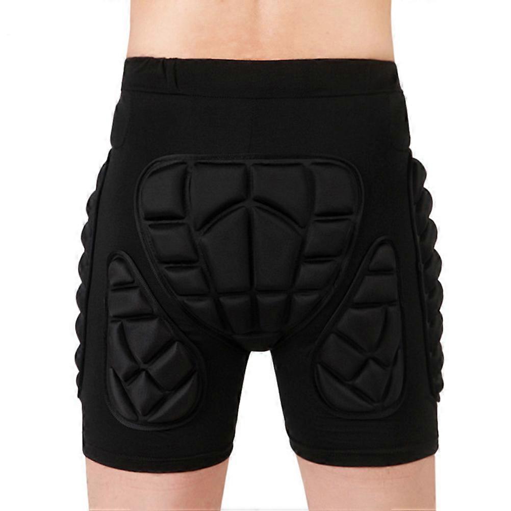 Pantalon de hockey adulte noir avec coton épais et coussinets EVA pour le ski patinage snowboard protéger la hanche cuisse coccyx taille S