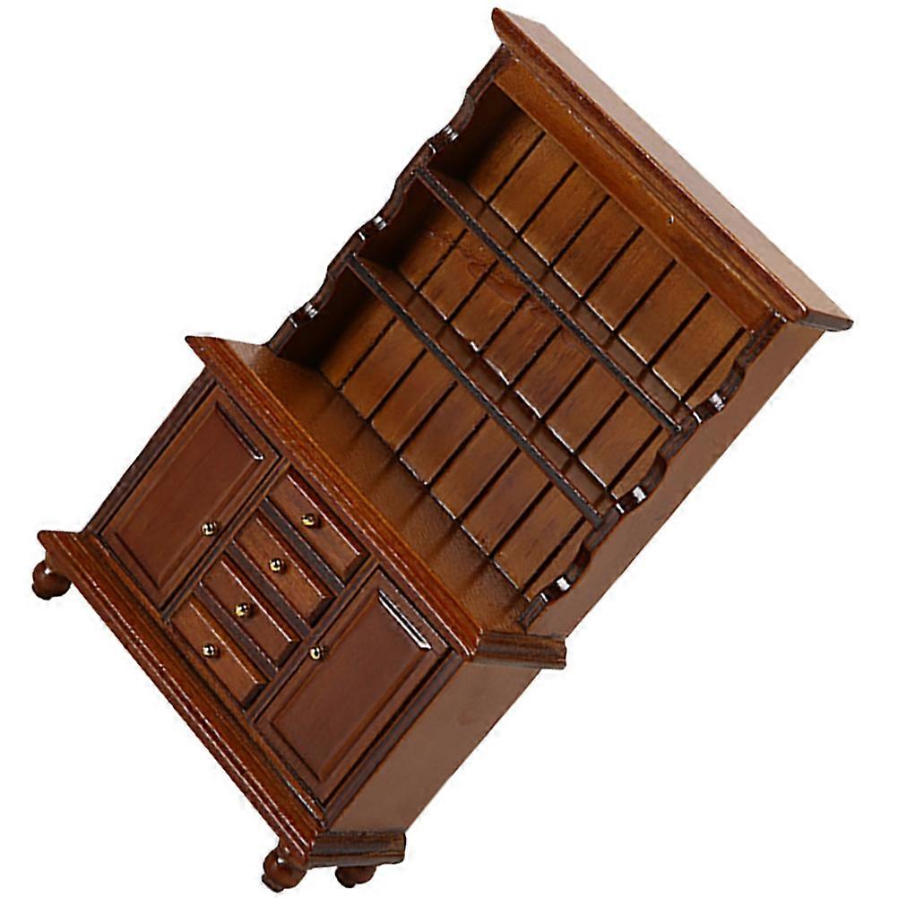Adorable Mini Cabinet for Decoration with Birch Material and Brown Color Ideal for Doll House