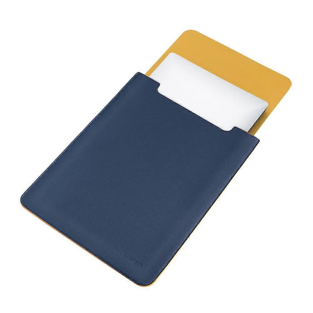 HUASHENG Vertical Protective Case for 13 / 13.3 / 14 Inch Laptop Sleeve Double-Sided PU Leather Notebook Bag