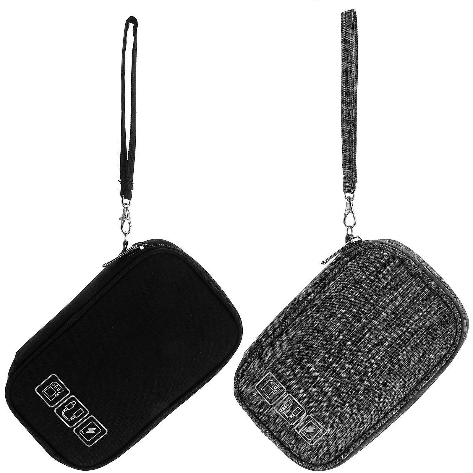 Cable Organizer Bag 2Pcs Travel Accessories Bag Ideal For 19X12Cm Minimalist Design For Tech Users