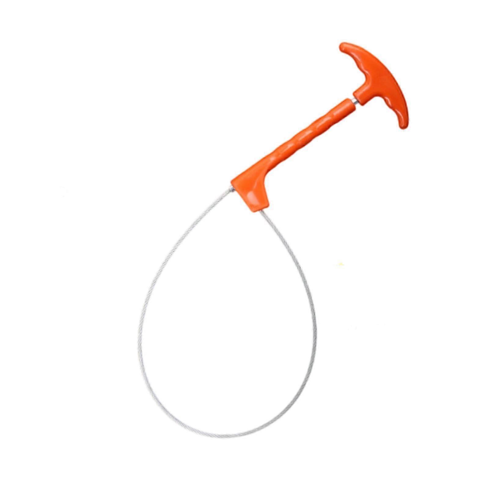 Portable Wire Rope with Adjustable Loop, Compact Control Tool for Pig and Cattle Farmers, Orange