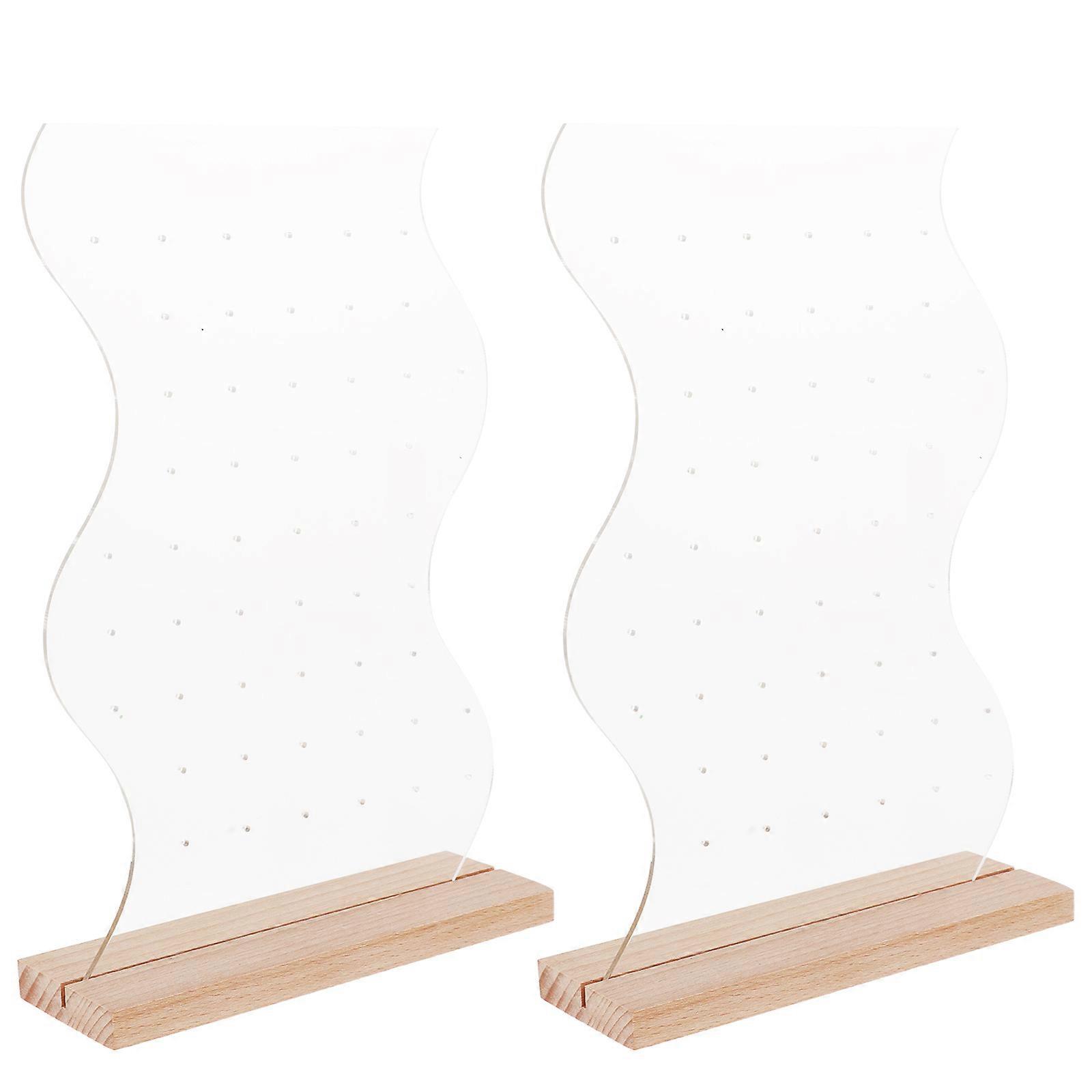 Rectangular Earring Holder Stand Made Of Transparent Acrylic For Neatly Displaying Earrings 2 Sets