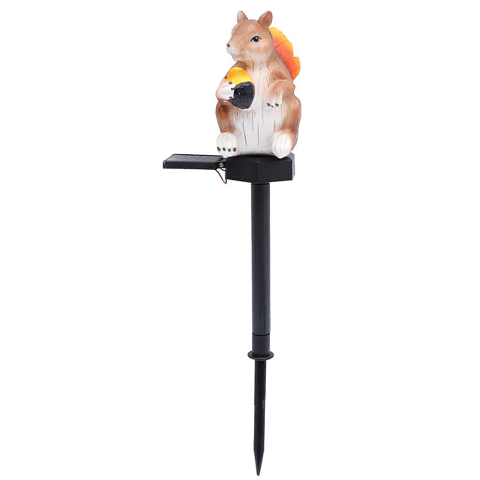 Decorative Squirrel Solar Light Garden Lamp For Patio And Lawn Use Durable Resin And Plastic Material 1Pcs