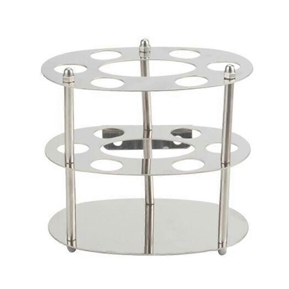 Stainless Steel Tooth Brush Stand for Adults Circle Design Countertop Placement 13 x 11.5cm 1Set