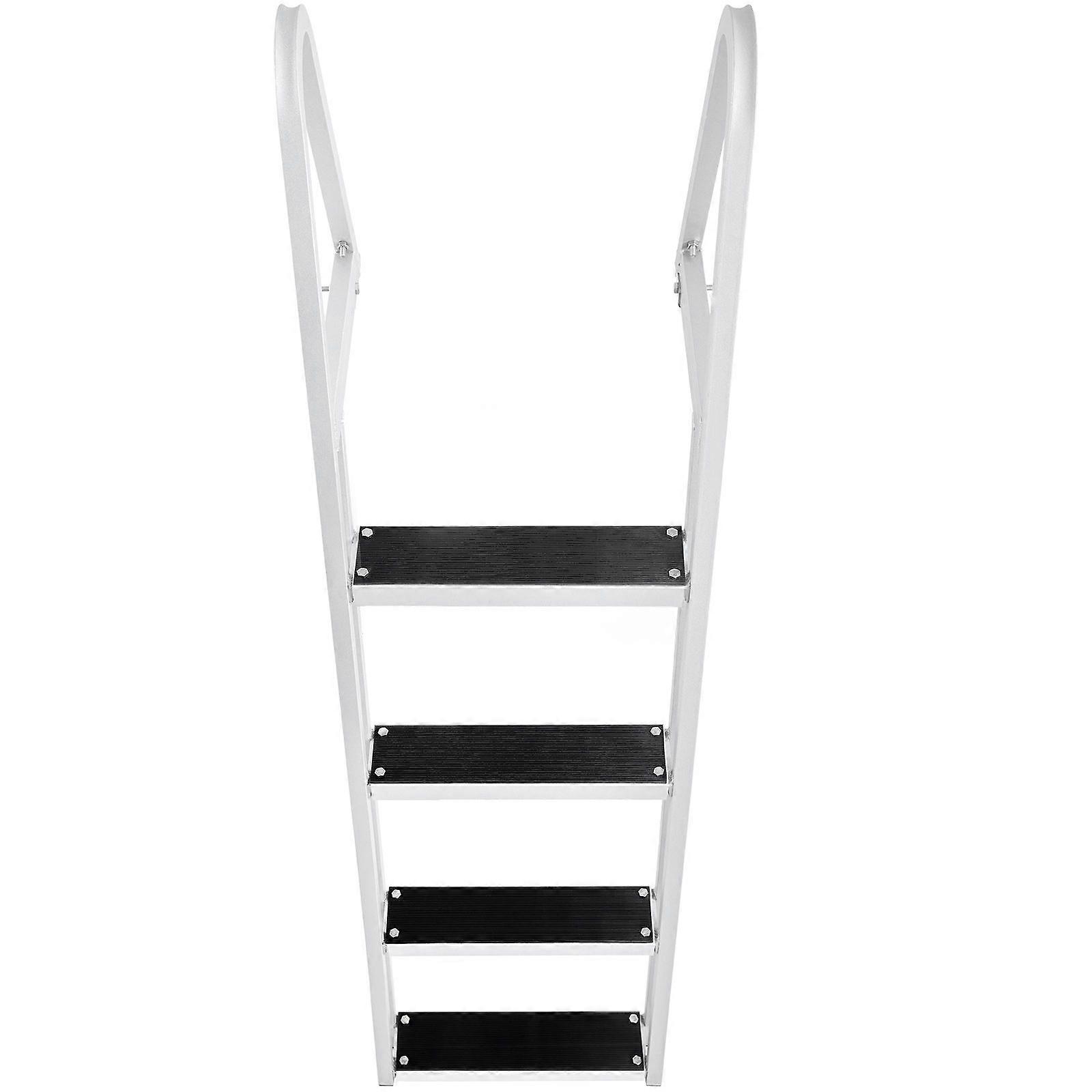 Dock Ladder, Removable 4 Steps, 350 lbs Load Capacity,with 4'' Wide Step & Nonslip Rubber Mat, Easy to Install for Ship/Lake/Pool