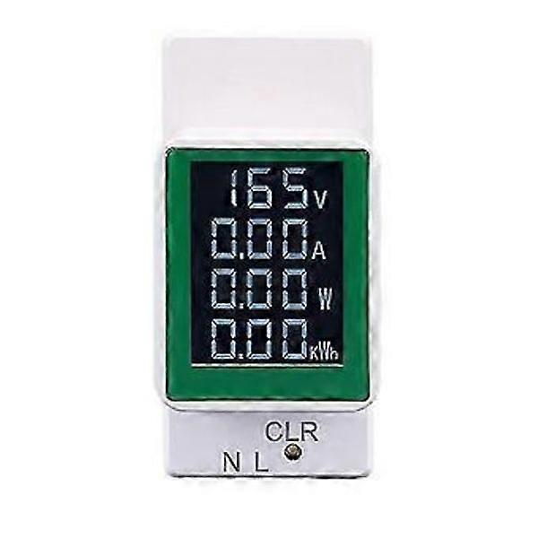 4-in-1 DIN Rail AC Meter 110V 220V 100A Voltage Current KWh Electric Energy Meter Volt Amp Voltmeter Ammeter Wattmeter