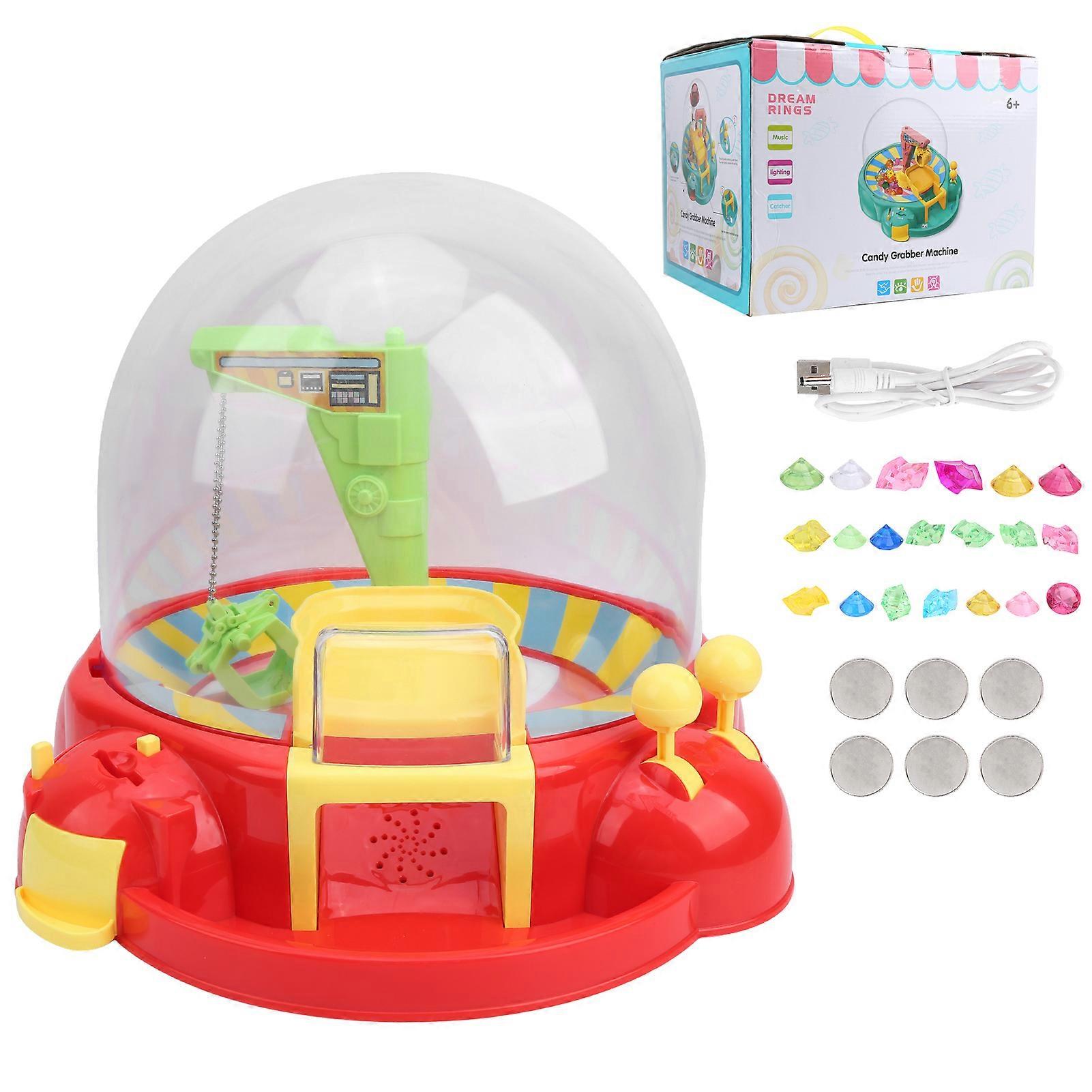 Candy Grabber Machine Music Crane Claw Machine Battery USB Coin Operated Child Catcher ToyRed
