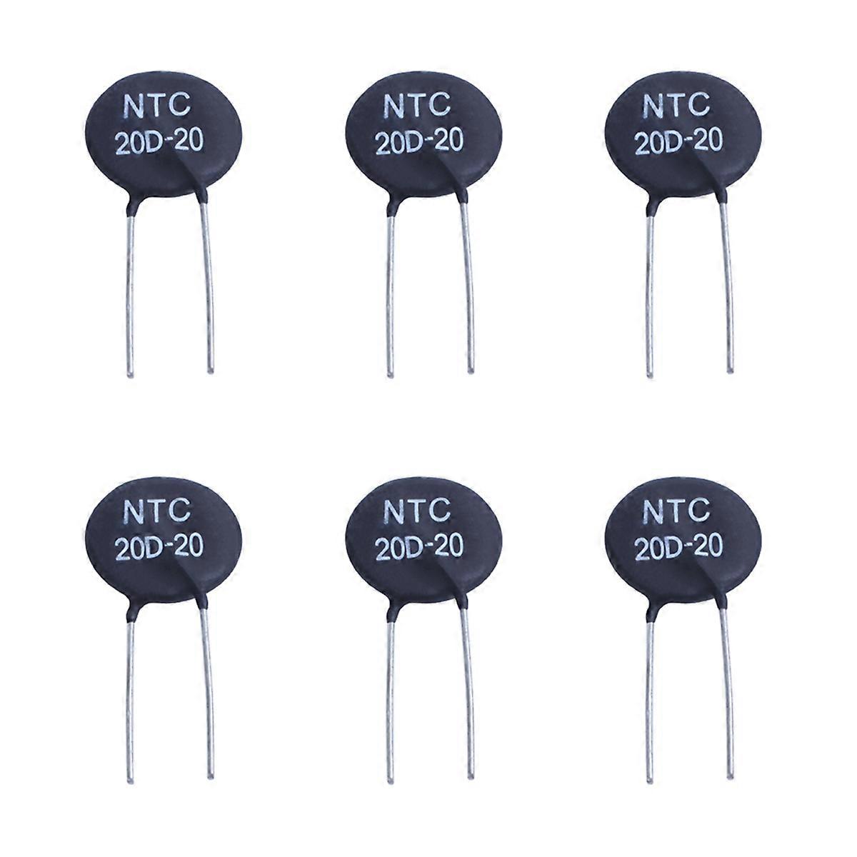 6X 20D-20 Thermistor for Limiting of Inrush Current of Power Supply Ballast CFL,Black