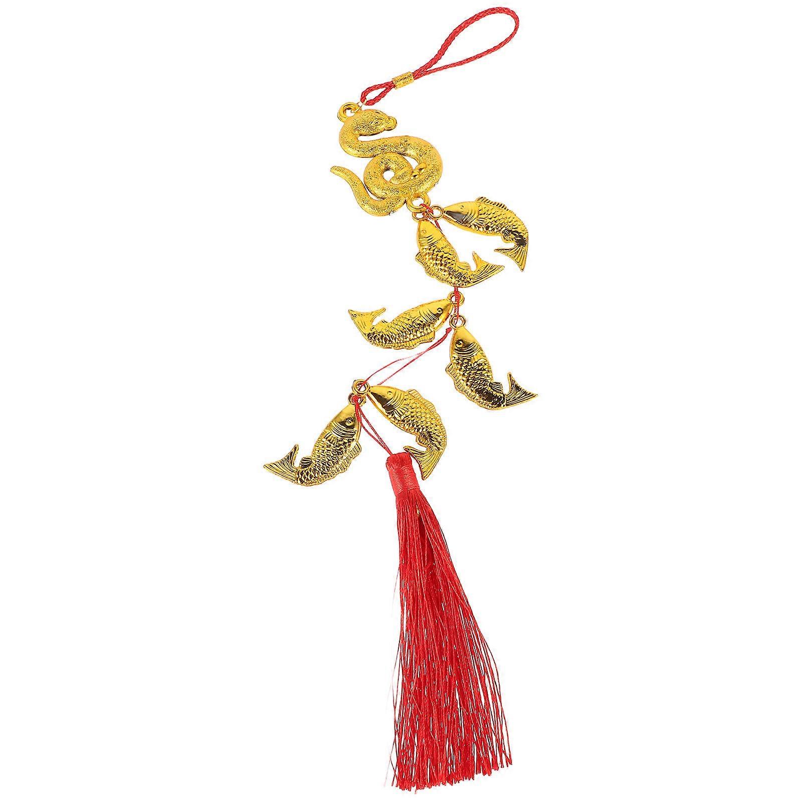 Golden Chinese Style Snake Year Pendant for New Year Decoration with Festive Atmosphere Plastic 10Pcs