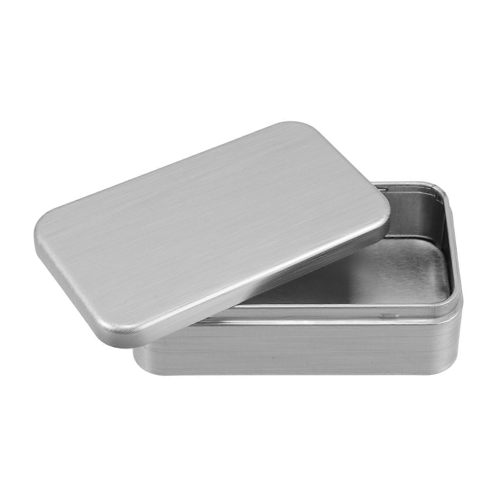 Portable Metal Container Ideal For Home Office Use Square Tea Tin With Waterproof Lid 10.90X6.40X3.50CM 1Pack