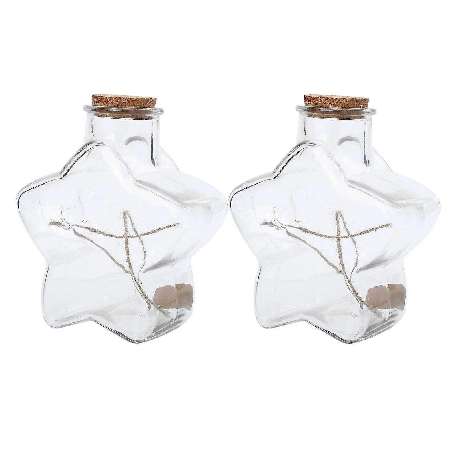 Drift Bottle Gift Set Of 2Pcs Five-Pointed Star Transparent Glass Bottles For Friends And Families
