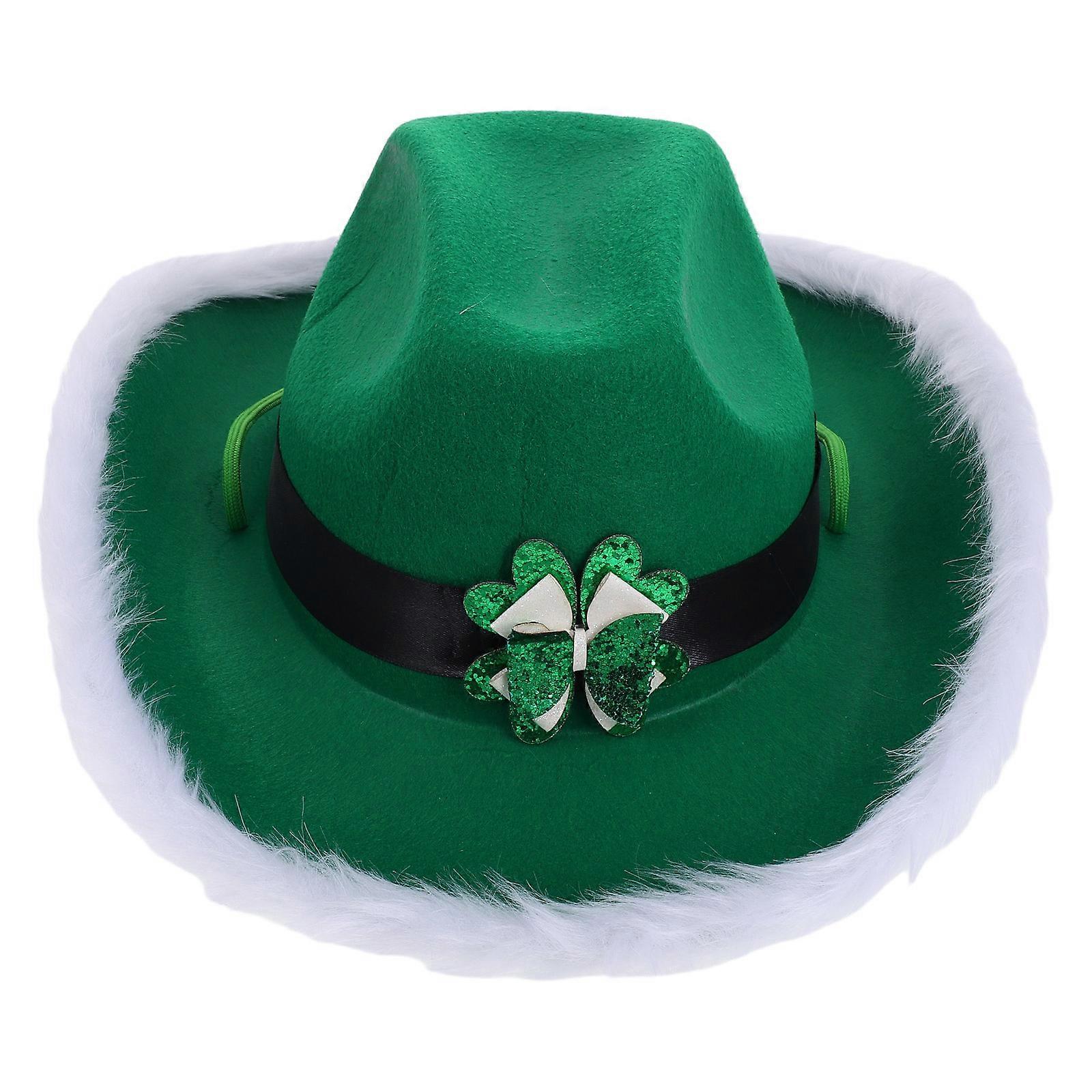 St Patrick's Day hat Irish Cloth Green Classic Cow hat for Parties and Festivals 10 Inches