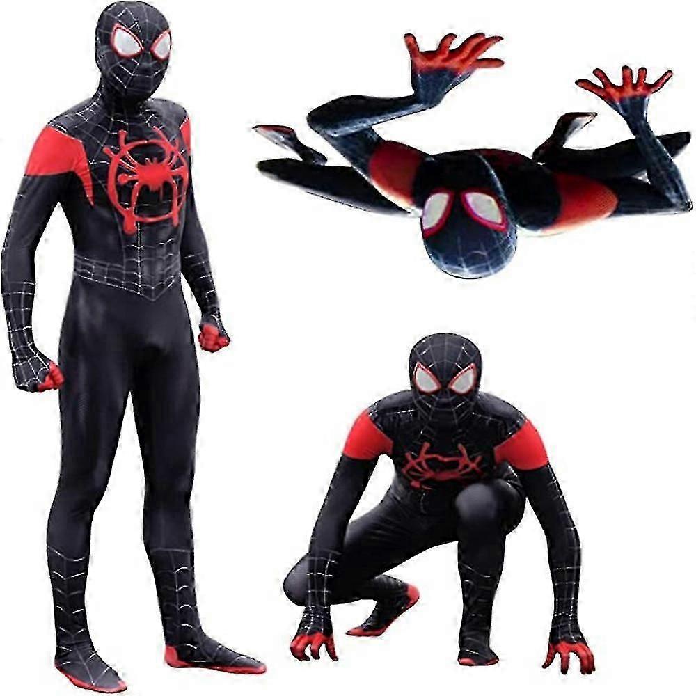 Miles Superhero Spider-man Cosplay Costume Party Jumpsuit Fitted Adult Clothes Spiderman