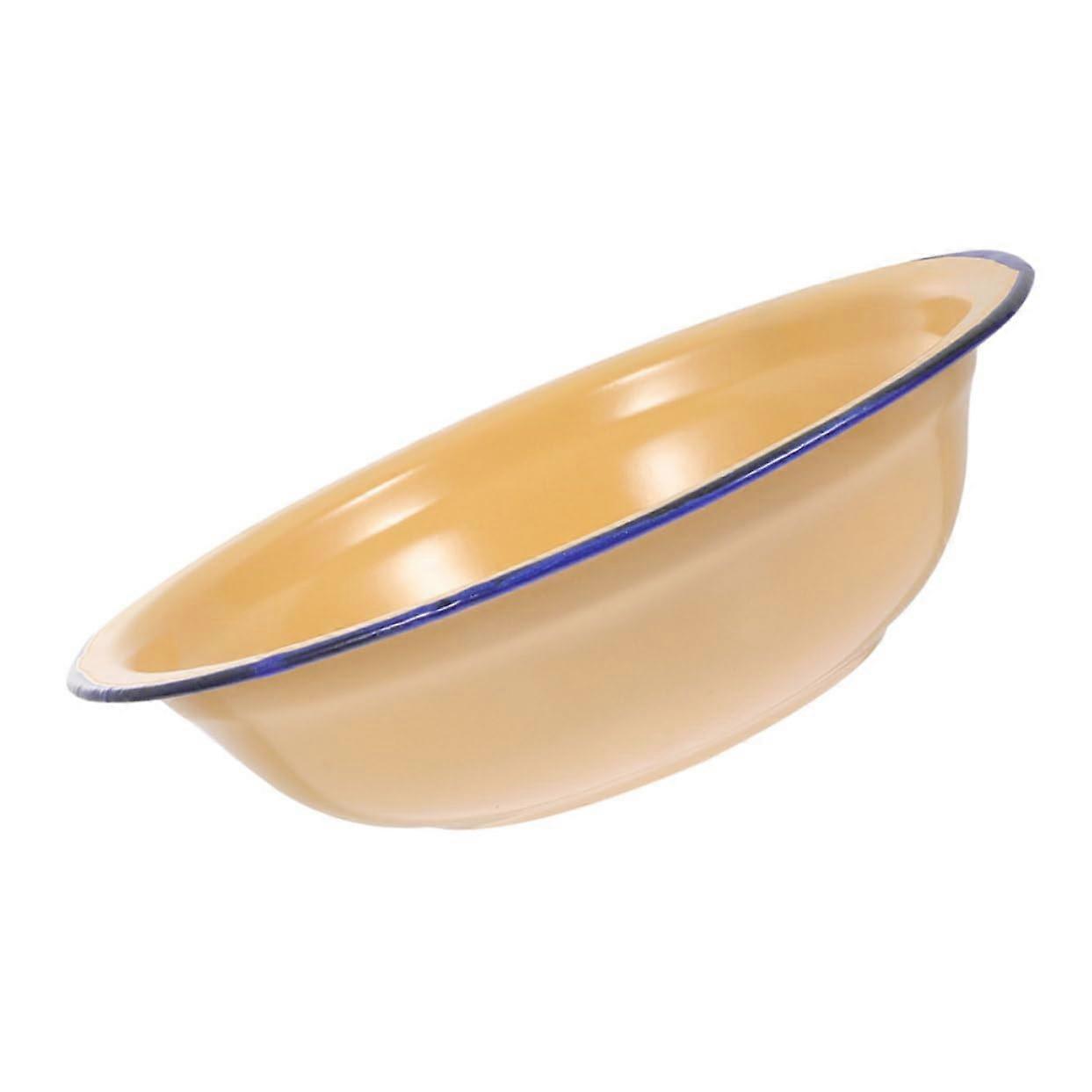 Enamel Bowl Chinese Soup Bowl Enamelware for Home Large Enamel Bowl Vintage Enamel Bowl Enamel Dish Enamel Plate Retro Dishes Yellow
