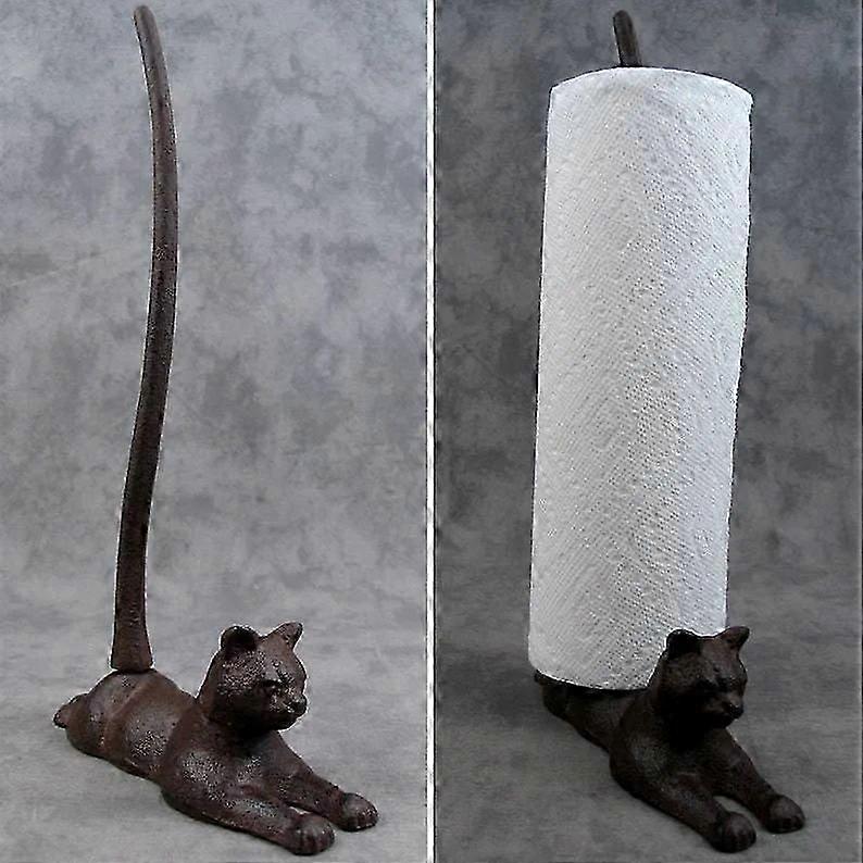 1pc Pet Decorative Paper Towel Holder or Toilet Paper Holder Adorable- Cast Iron Paper Towel Stand - Antiqued Cast Iron Storage - Multiple uses