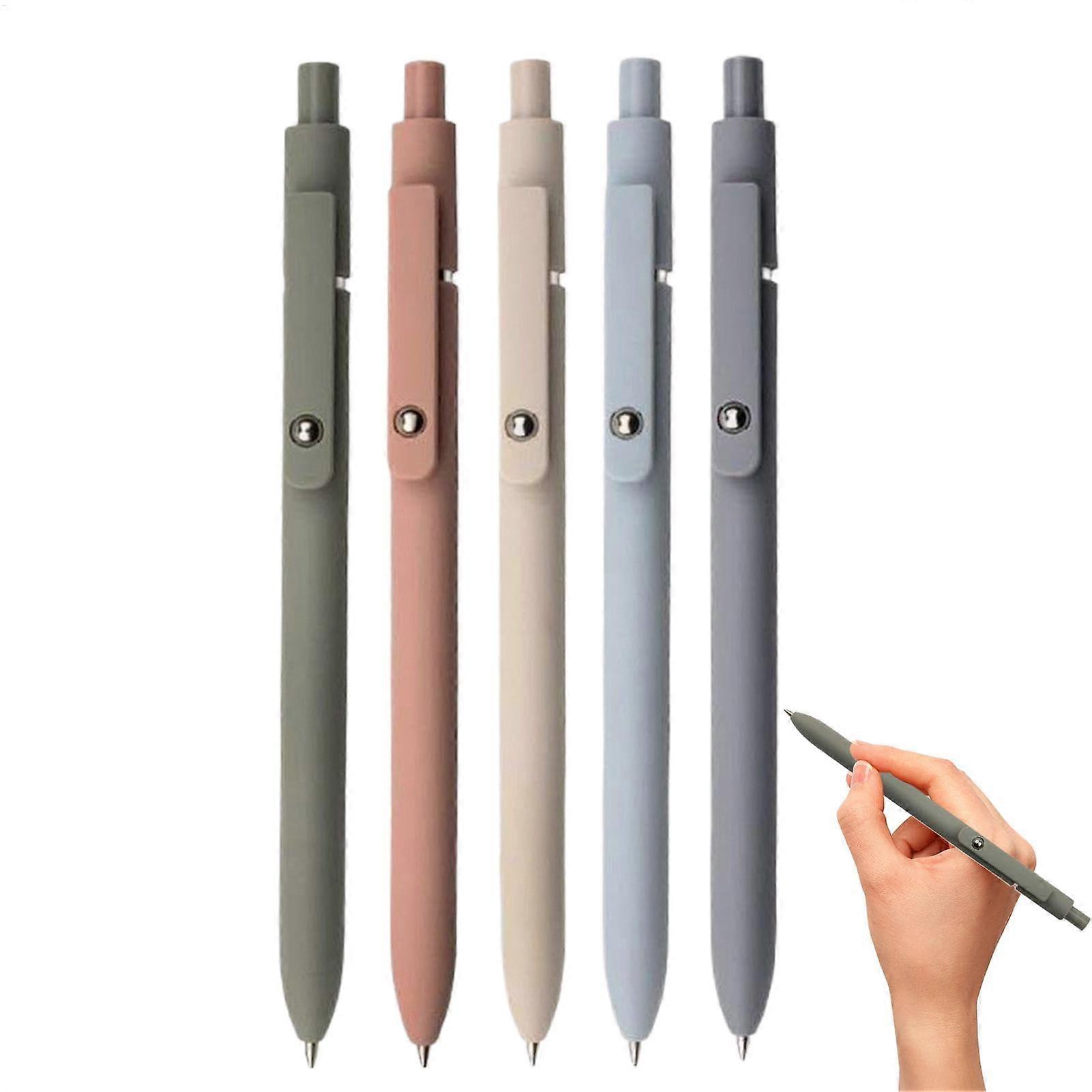 5 x 0.5 mm Retractable Gel Ink Pens with Quick Drying Ink, Soft Grip Fine Tip for Smooth Writing - Morandi Color Set
