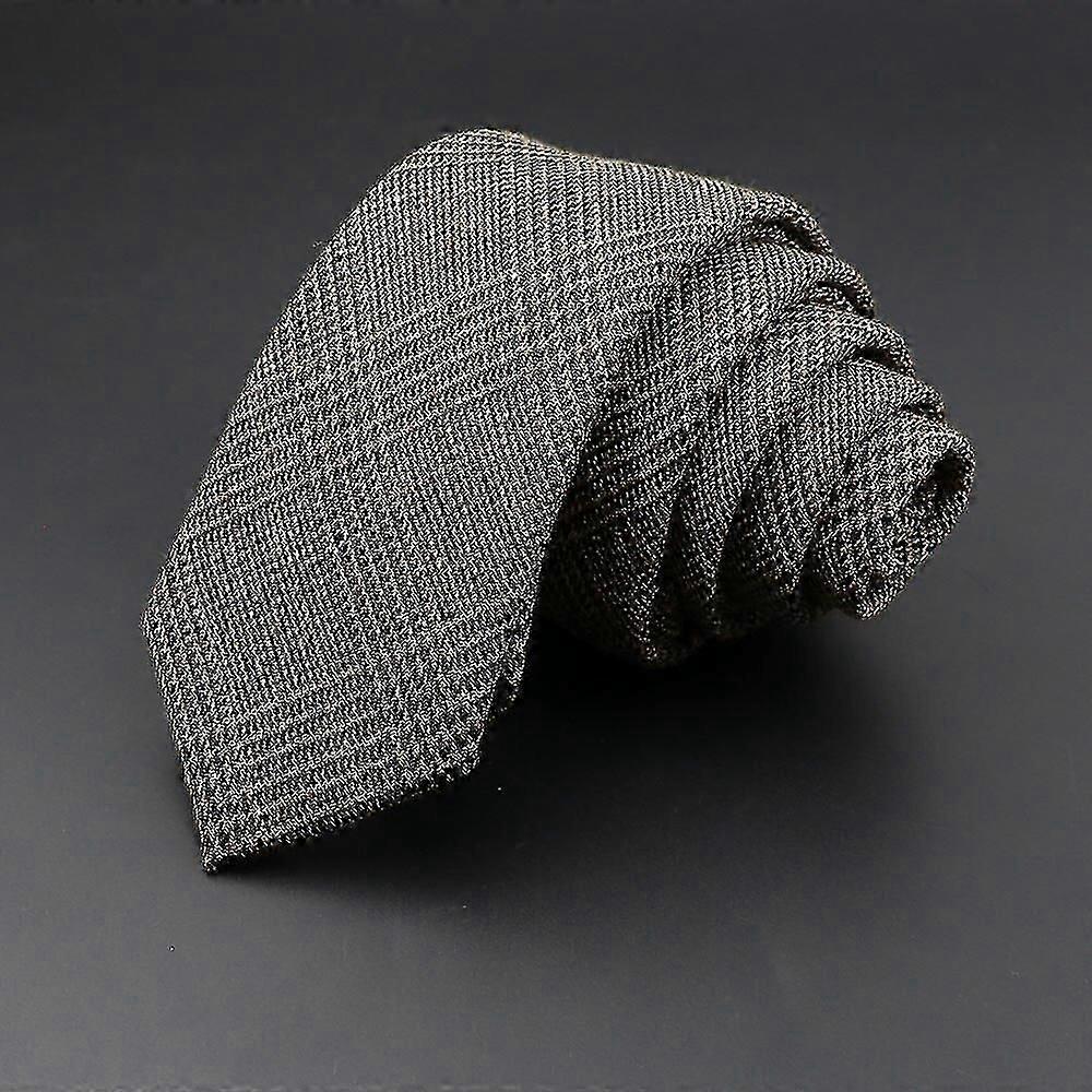 Mens Ties 6cm Classic Cotton Handmade Skinny Grey Plaid Neckties Striped Narrow Collar Slim Cashmere Casual Tie Accessories Gift