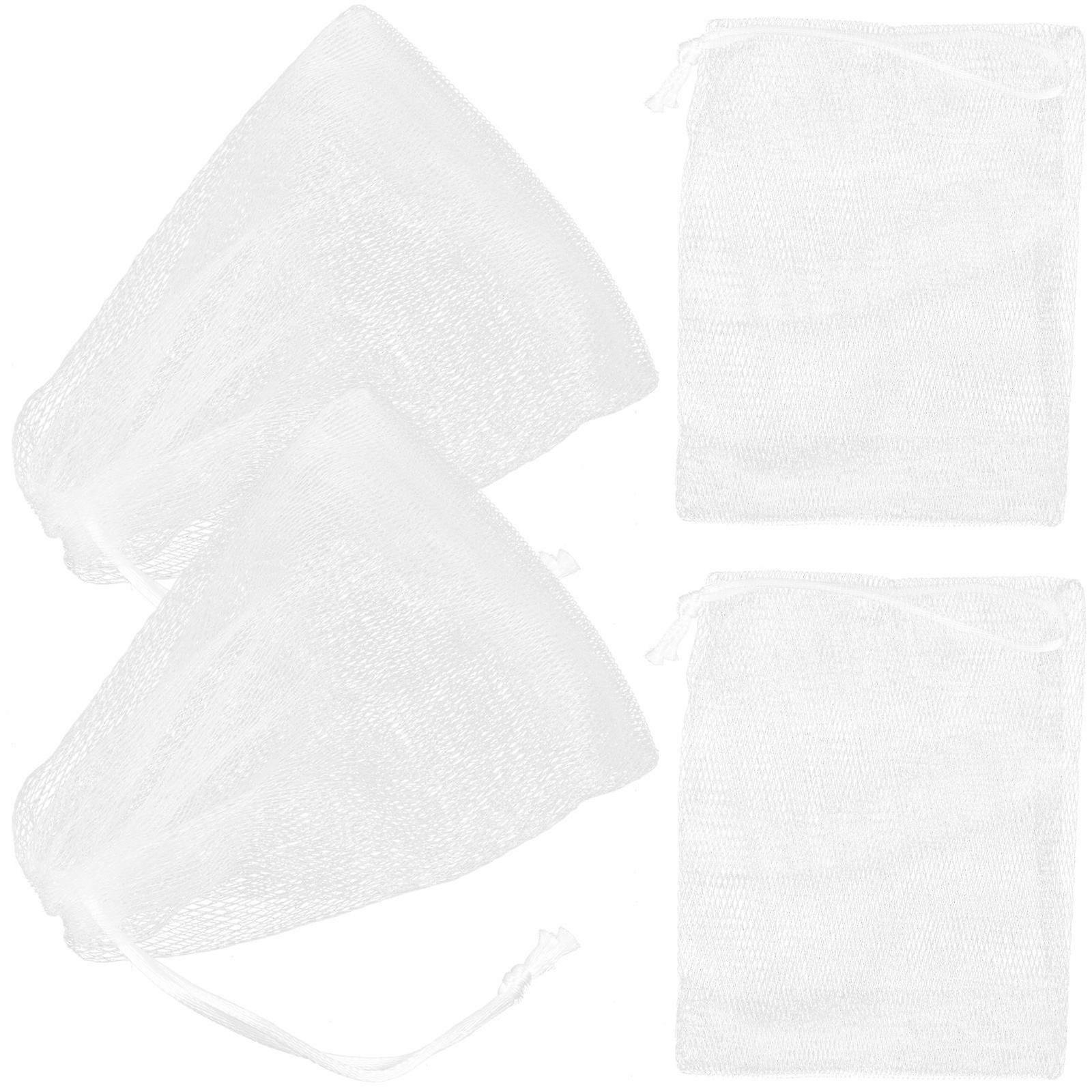 4pcs Colorful Exfoliating Soap Saver Pouch Net Handmade for Body and Facial Cleaning Random Color