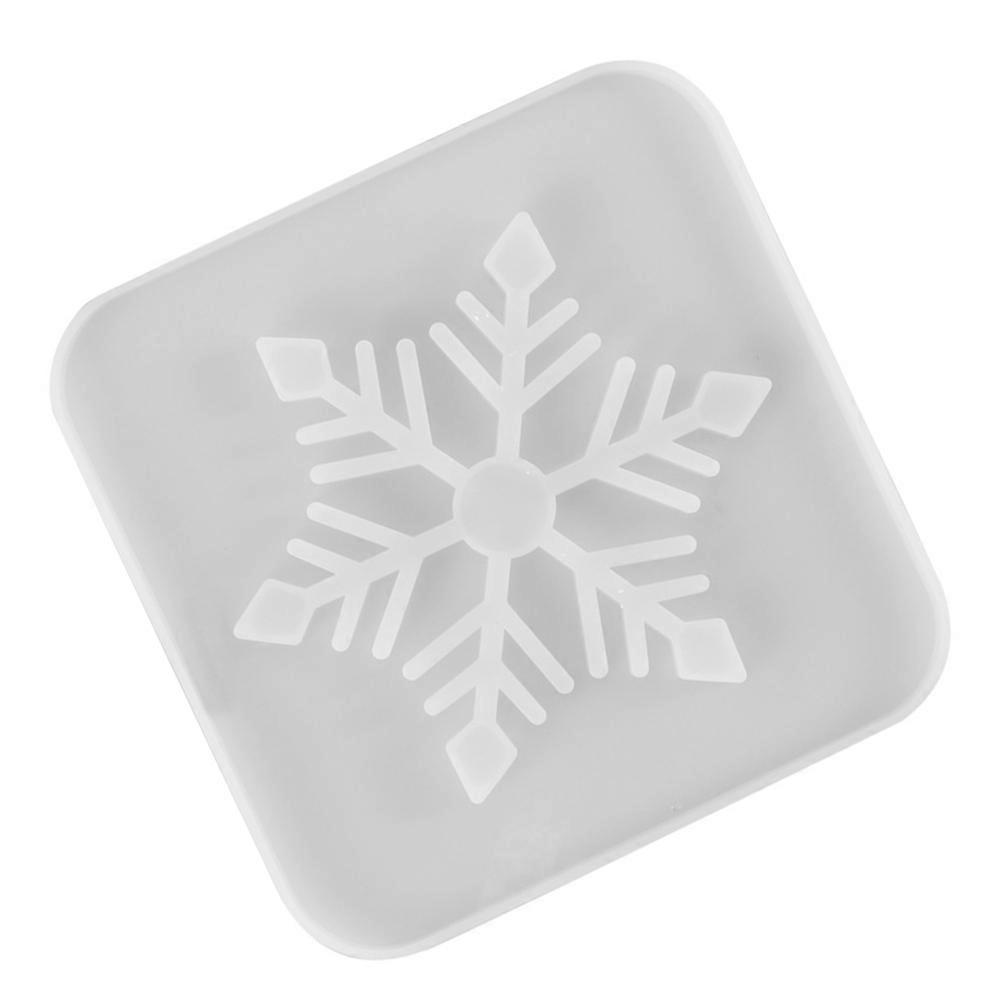 DIY Crystal Epoxy Mold with Snowflake Coaster Mold for 1Pcs Cup Mat Casting