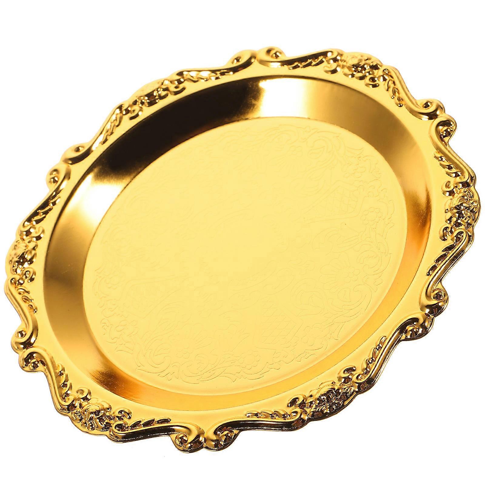 Golden Iron Candy Tray for Storaging with Workmanship and Compact Size