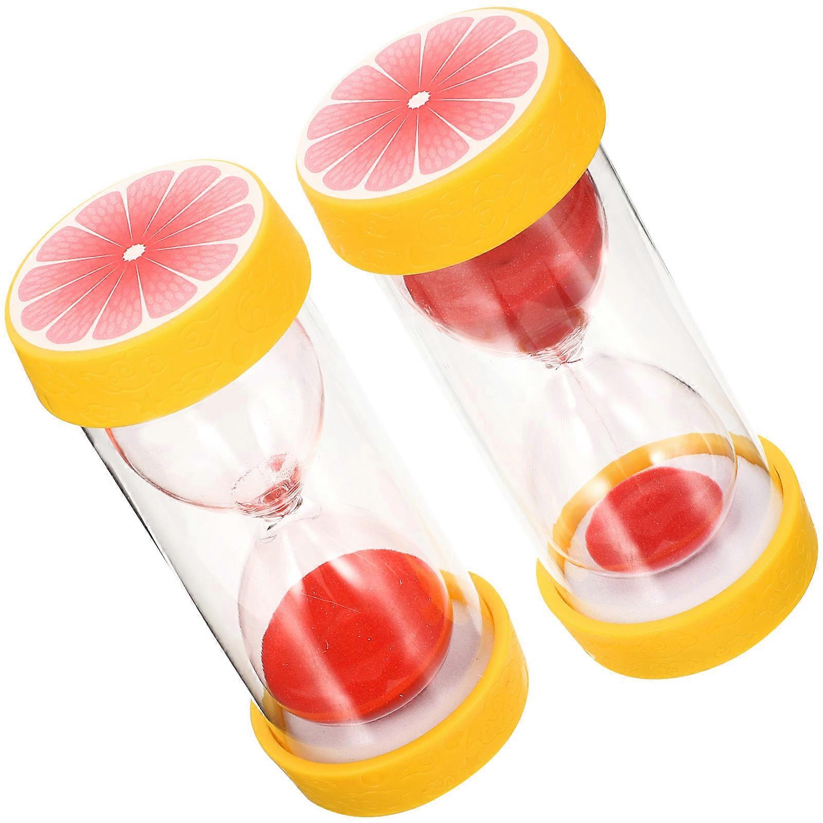 Delicate Hourglass Decor 2Pcs Plastic Timer for Children Classmates Yoga Class Bedroom Bathroom 12.8X5.4X5.4CM Countdown Fun