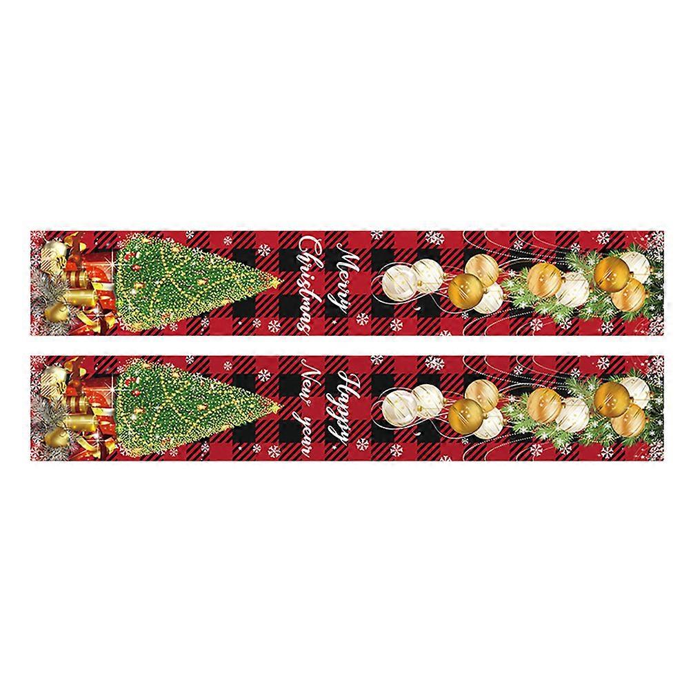 Holiday Banners For Outside 1 Pair Christmas Porch Sign Hanging Decoration For New Year Celebration 180X30CM Assorted Decoration