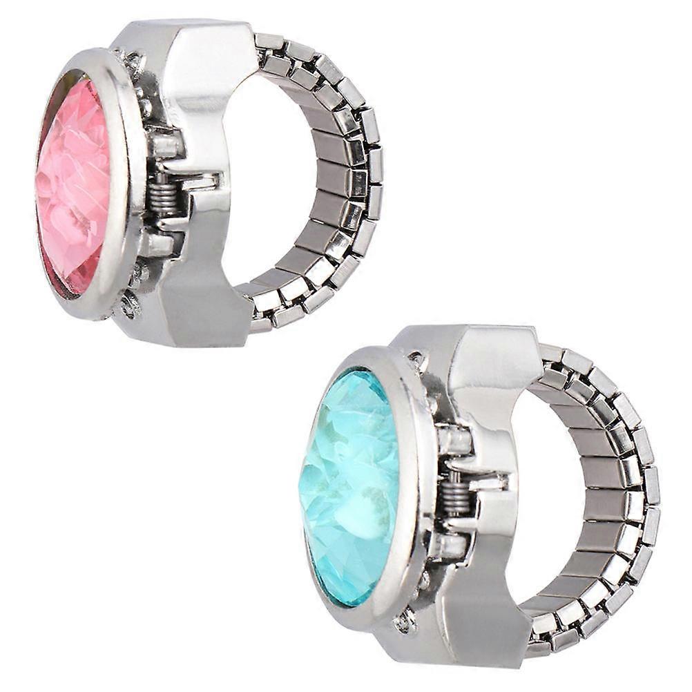 Stylish Finger Watches 2Pack For Women And Men Assorted Color Classic Structure Round Timekeeping