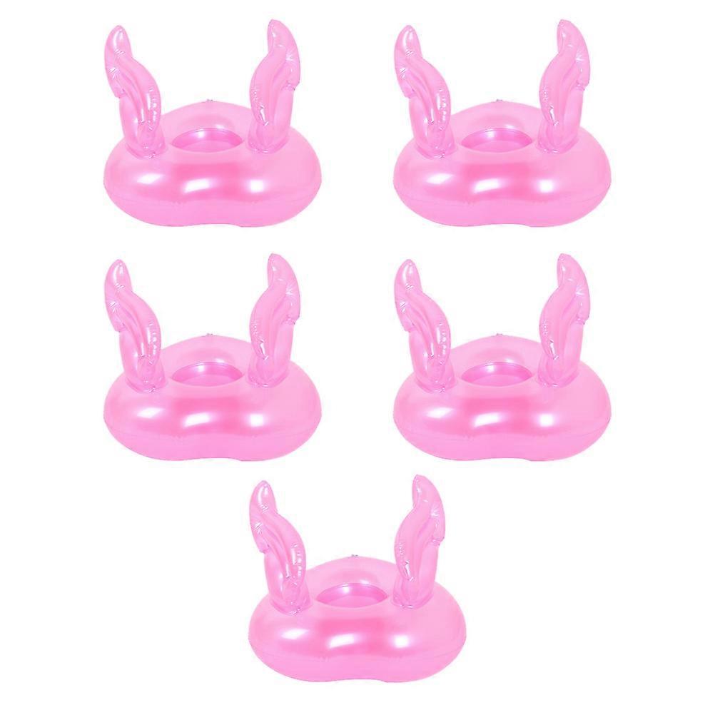 Swimming Pool Floats For Drinks 5Pcs Pink Inflatable Cup Holder Suitable For Summer Pool Fun