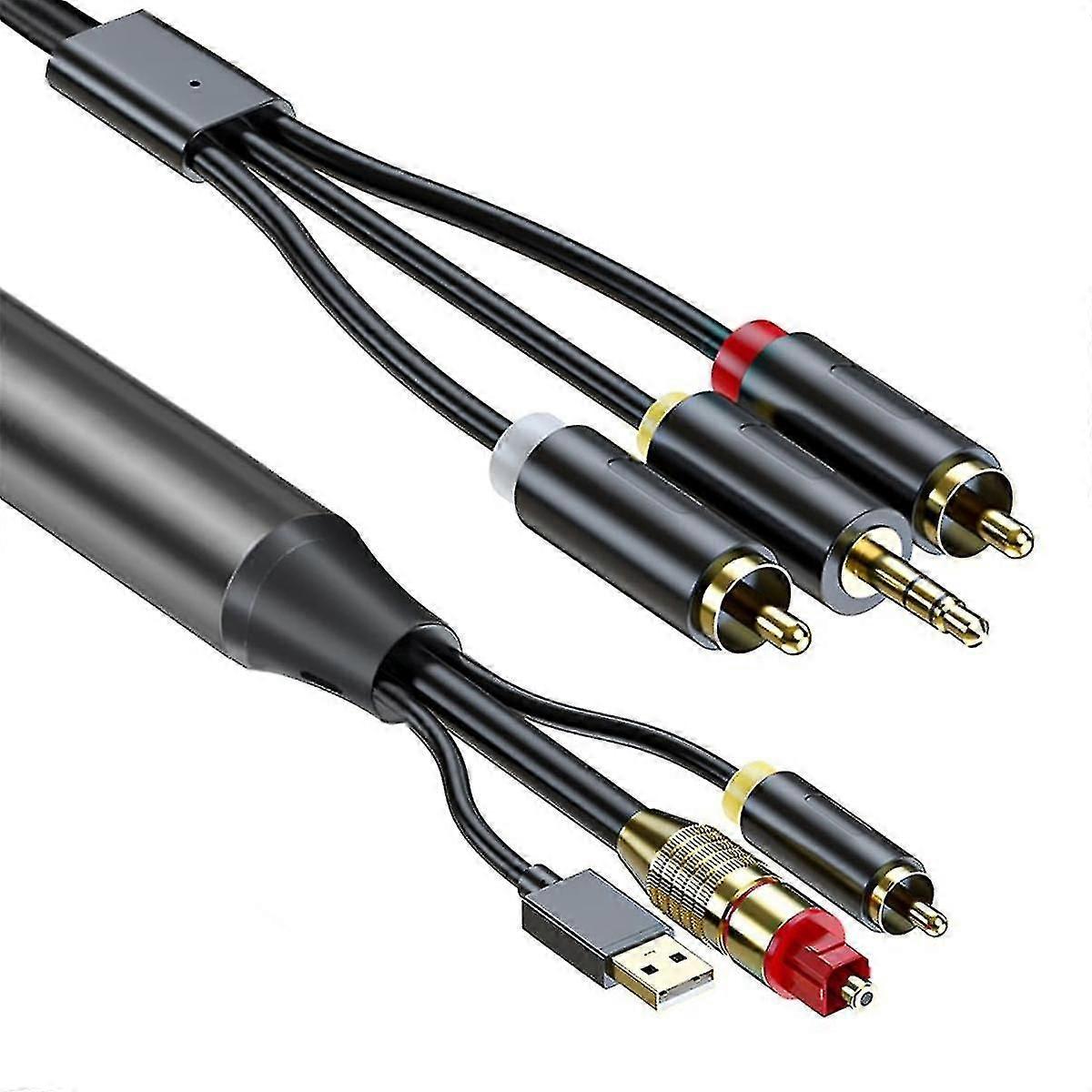 Digital to Analog Audio Conversion Cable,Digital SPDIF/Optical & Coaxial to Analog L/R RCA &3.5mm A-hy