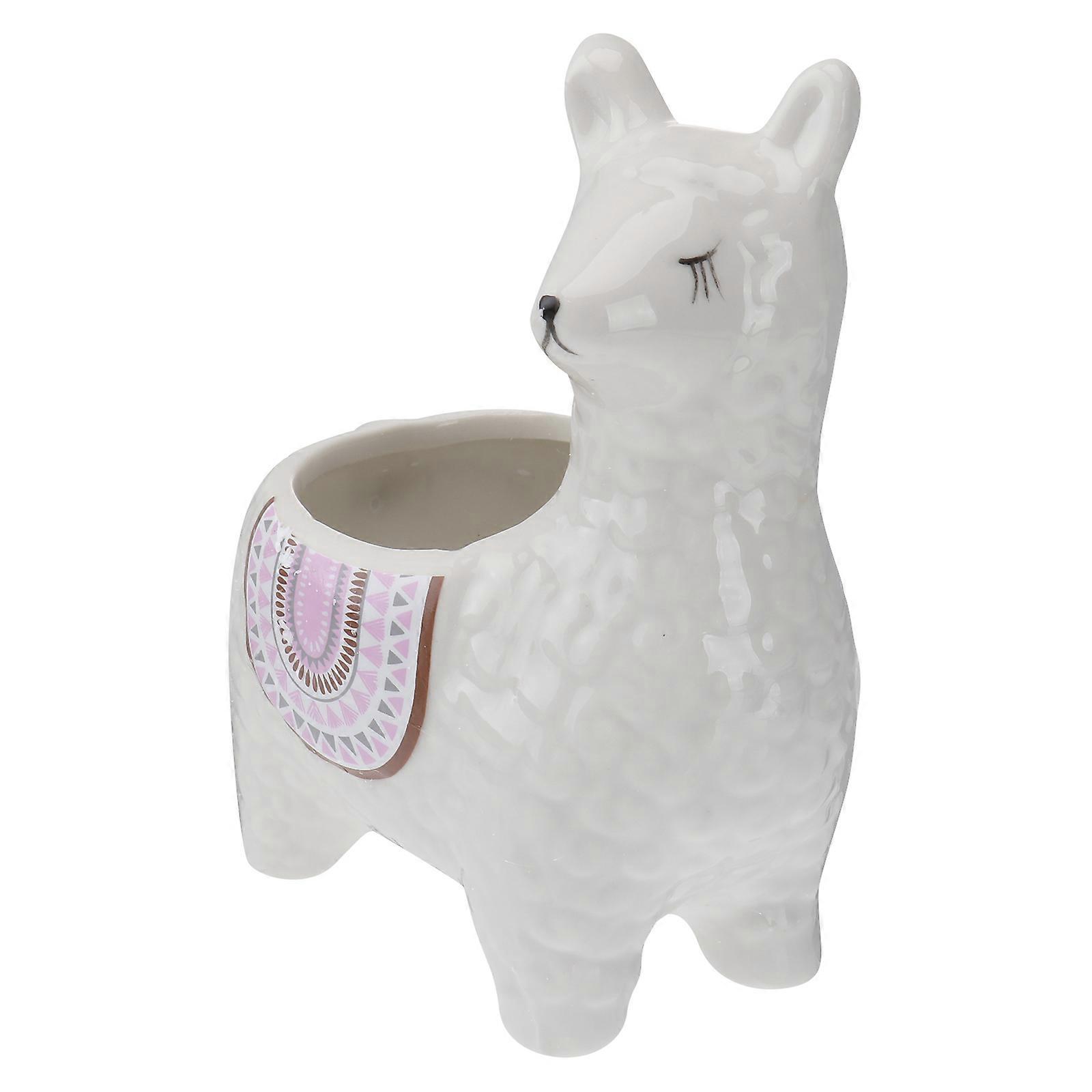 Alpaca Flower Pot Decorative Planter Indoor Ceramic Craft 1Set for