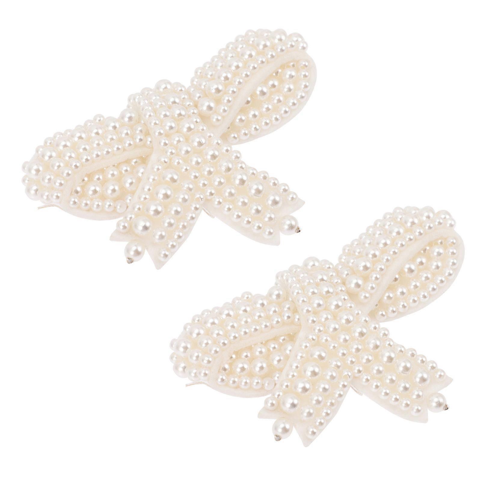 Pearl Bowknot Embellishment Buttons for DIY Crafts – Durable Flat Back Shoe & Bag Decorations, Unique Handmade Accessory