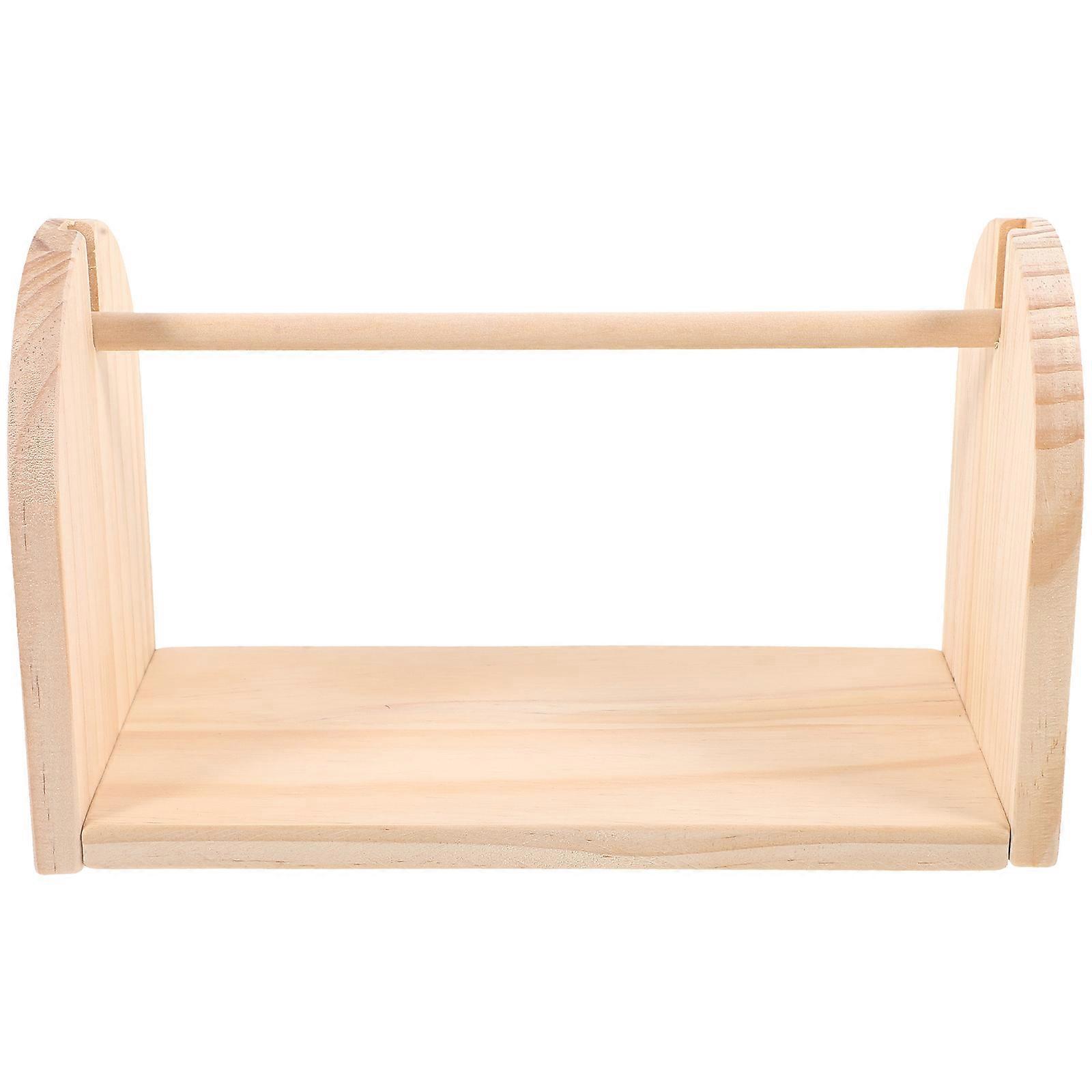 Wooden Spool Holder for Wire Yarn Storage Beige Minimalist Design with Compact Size Saves Space