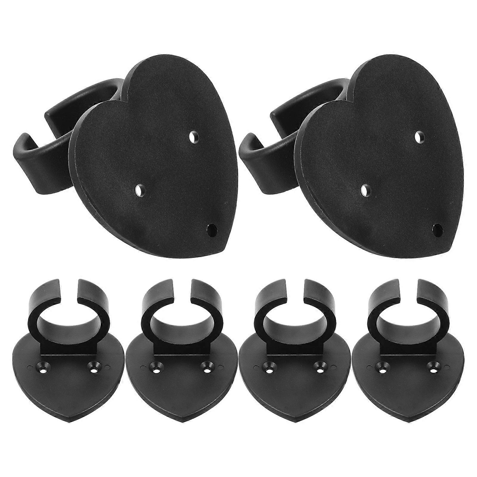 6pcs Mic Protector Wall Clip Heart Shaped Microphone Holder for Easy Mounting, Rolling Design for Home Studio, KTV & Live Performances