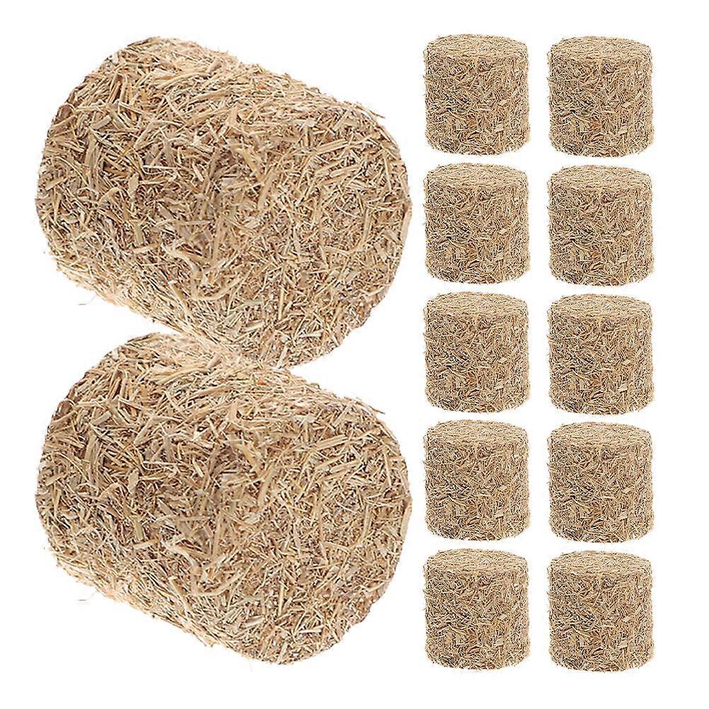Miniature Haystack Decor for DIY Use Khaki Wood Scene Layout Prop 12pcs Mini Hay Bales Small Size